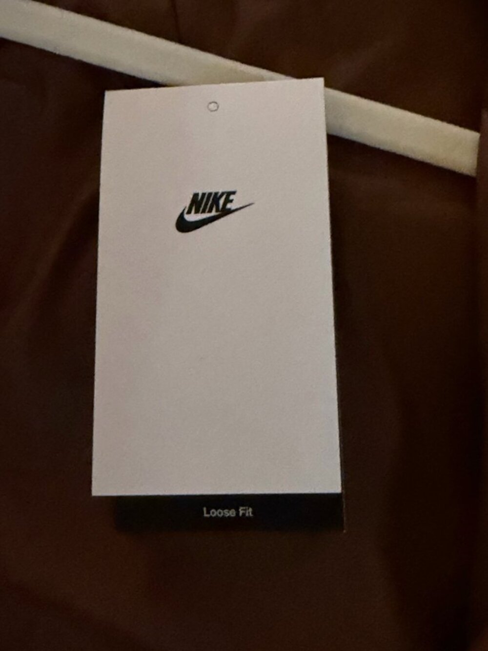 Nike Logo Faux Fur Jacket Brown Tan Size Large NEW W/TAGS - Picture 9 of 10